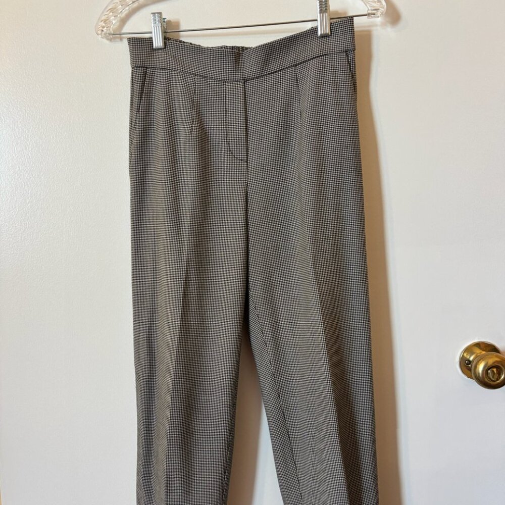 Aritzia Babaton Elastic Waist Checked B+W Pants